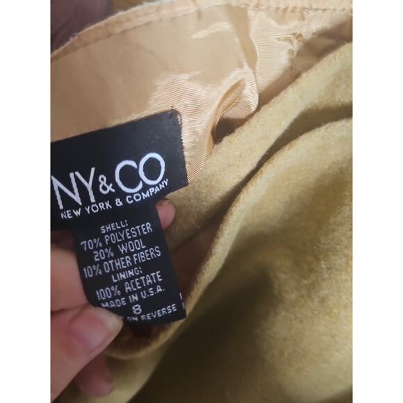 NY & Co Tan Fringe Wrap Skirt Size 8 – Wool Blend Boho Western Cowgirl Style - Picture 4 of 4